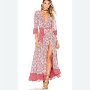 Tularosa Revolve Jolene Pink Floral Maxi Dress